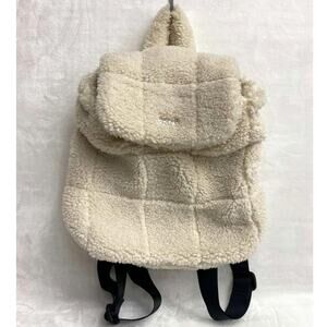 DKNY Women´s  Faux-shearling Drawstring Ivory Mini Backpack